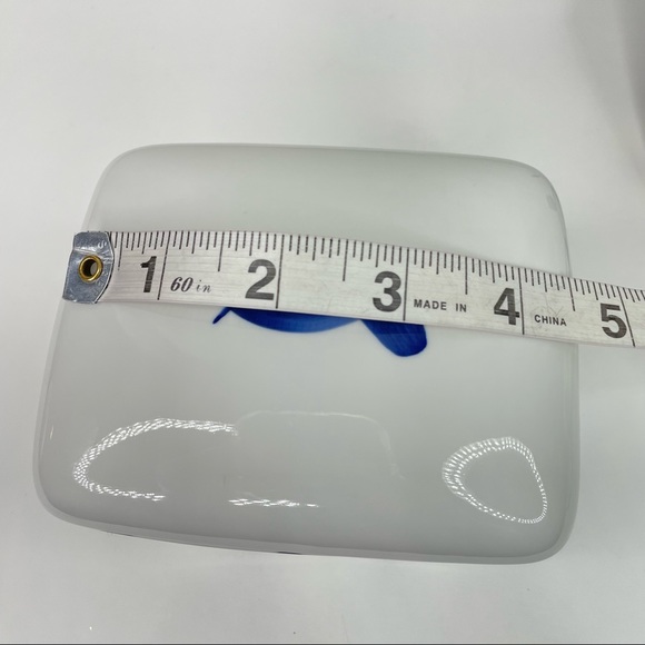 Vtg 60's Mid Century Lyngby Porcelain Denmark Blue White Butter Box Sauce Set - Picture 7 of 11